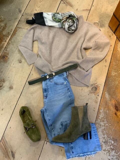 Olive Suede Belt