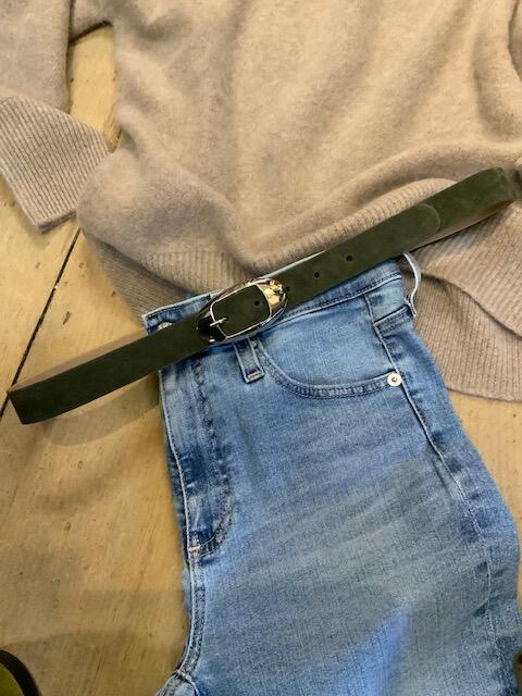 Olive Suede Belt