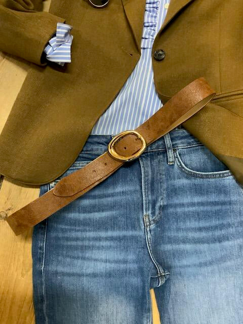 Suede Tan Leather Belt