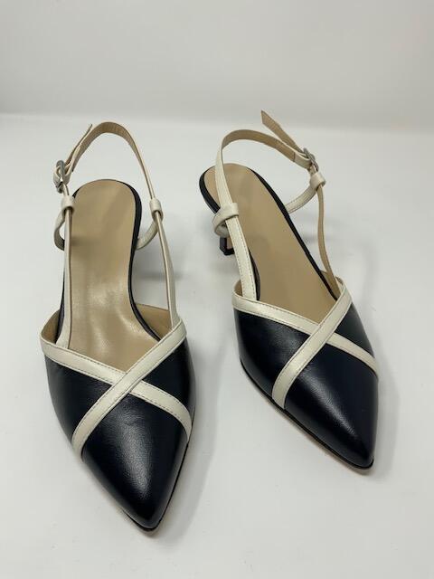 Sling Back Mocha and Cream Heel