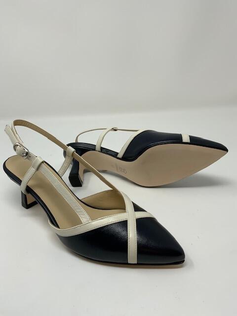 Sling Back Mocha and Cream Heel