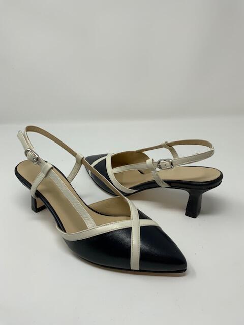 Sling Back Mocha and Cream Heel