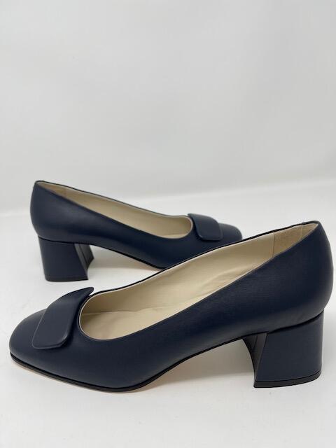 Leather Navy Heels
