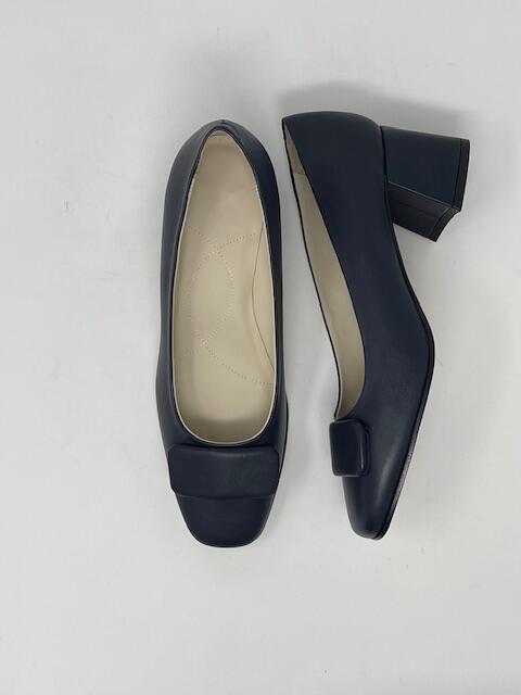 Leather Navy Heels