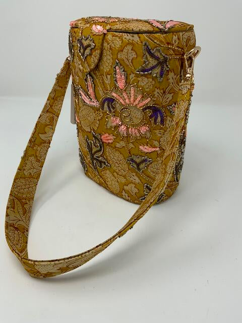 Gold Embroidered Bead Bag