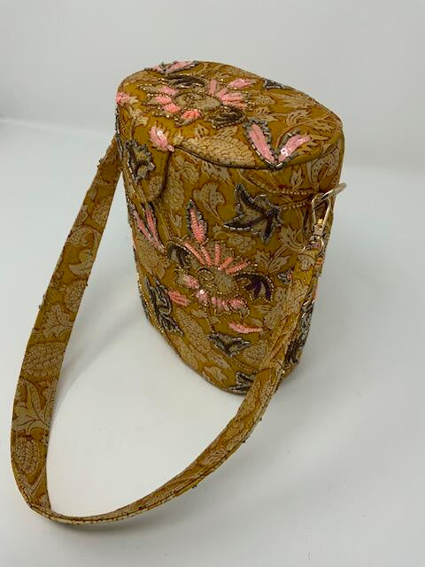 Gold Embroidered Bead Bag