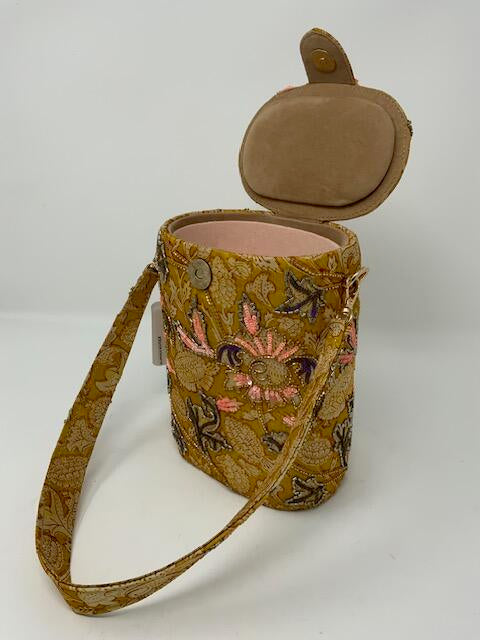 Gold Embroidered Bead Bag