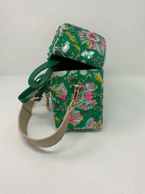 Green Garden Half Moon Bag