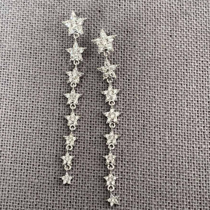 Linear Drop Star Earrings
