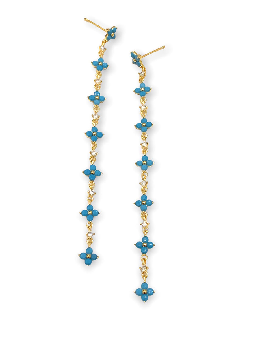 Linear Flower Drop Earrings