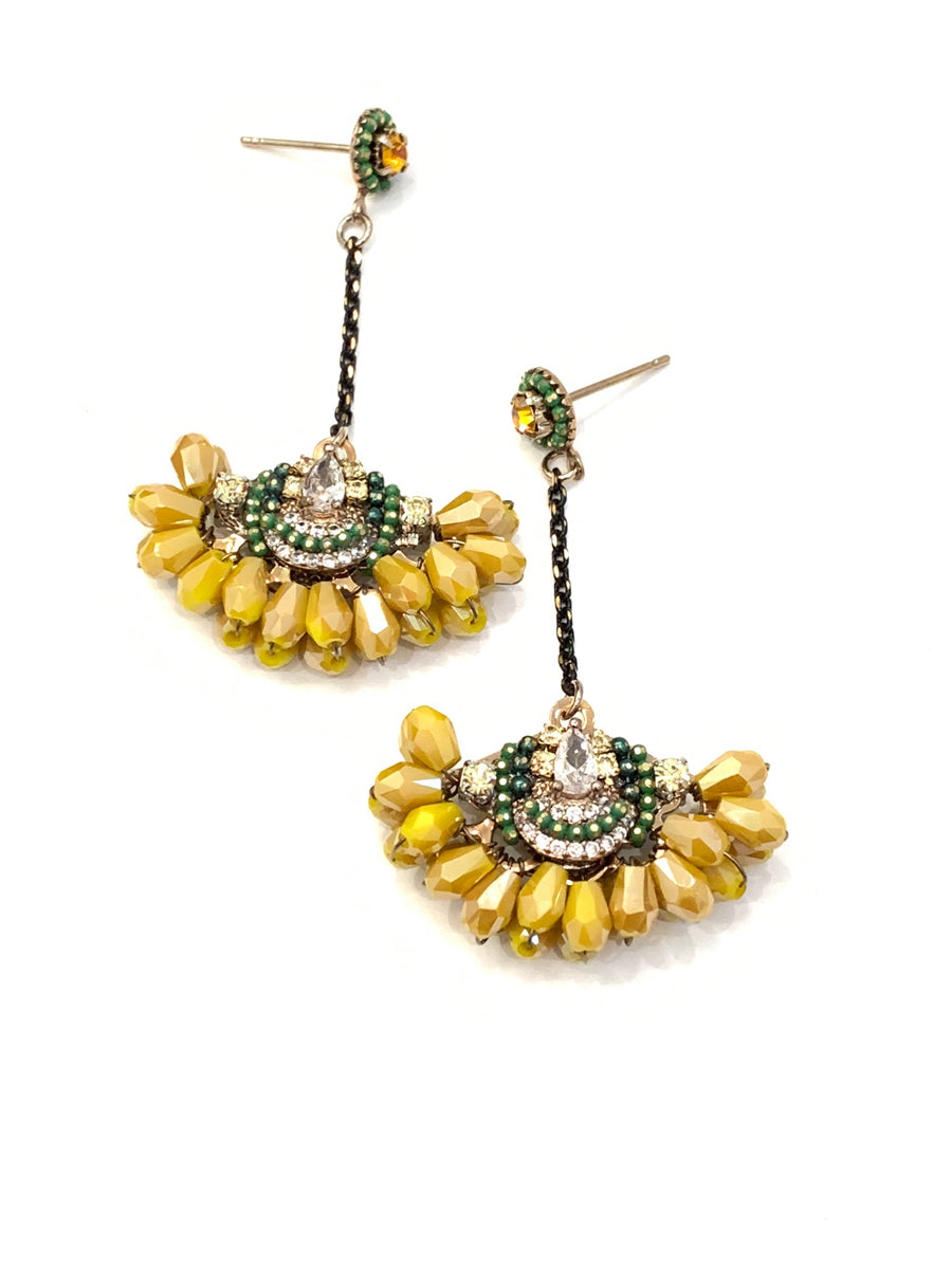 Ella Drop Earrings(Saffron)