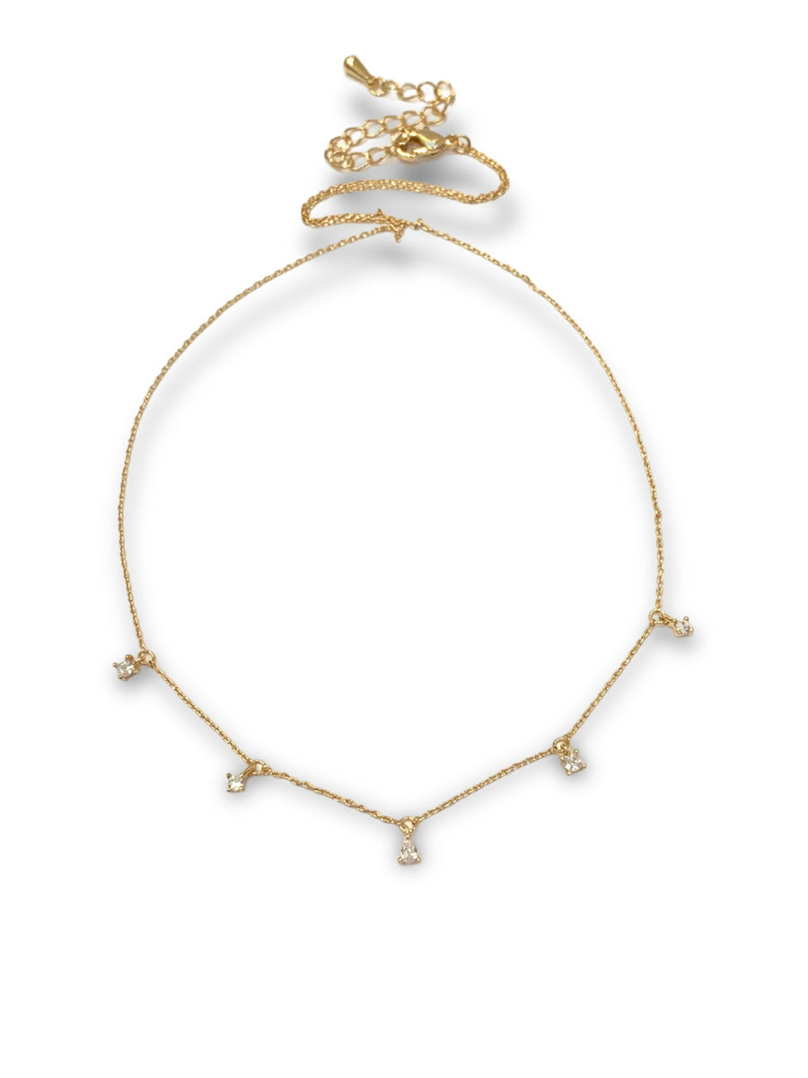 Five Drop Necklace (Gold)
