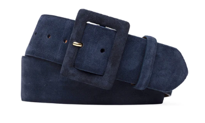 Suede Calf Belt- Navy