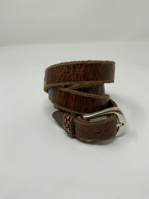 Brown Leather Belt with Sparkles