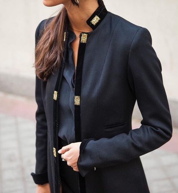 Long Black Medallion Coat