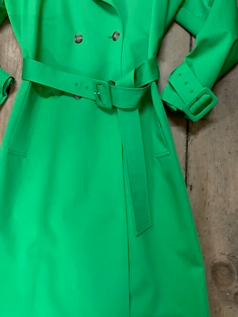 Green Trench Rain Coat