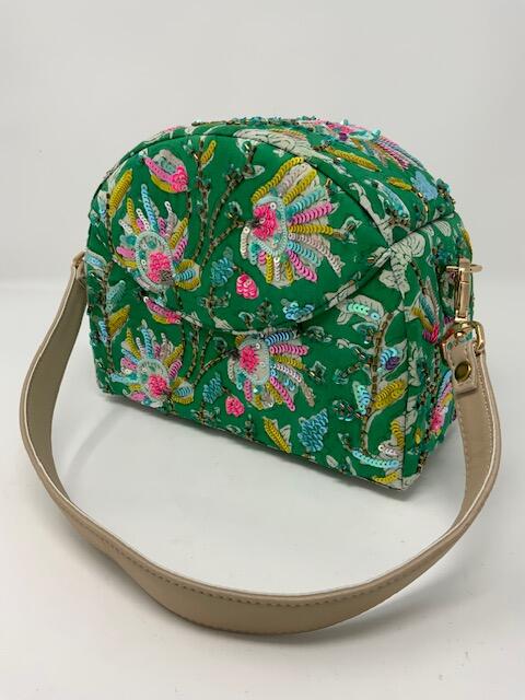 Green Garden Half Moon Bag