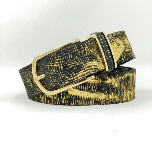 Black/Gold Metallic Belt