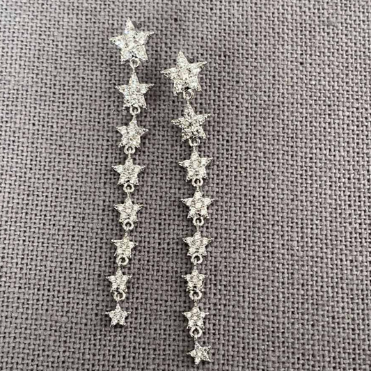 Linear Drop Star Earrings
